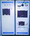 Figure 2(a). Showering arc transient simulator, left, and (b) lightning surge simulator, right (IEC61131-2 and IEC1000-4-2)